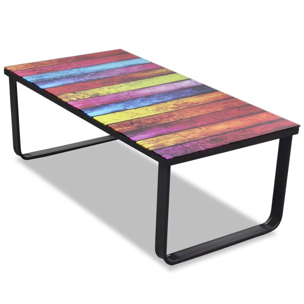 vidaXL Mesa de centro con superficie Coche, Piano, Arcoiris Mesita de Salón o Comedor o Auxiliar Mesa de Café Meuble Salón