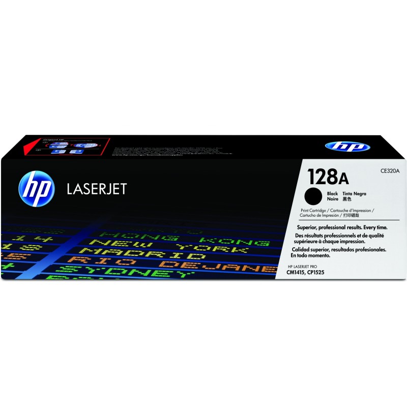 HP - Cartucho de tóner original LaserJet 128A negro CE320A