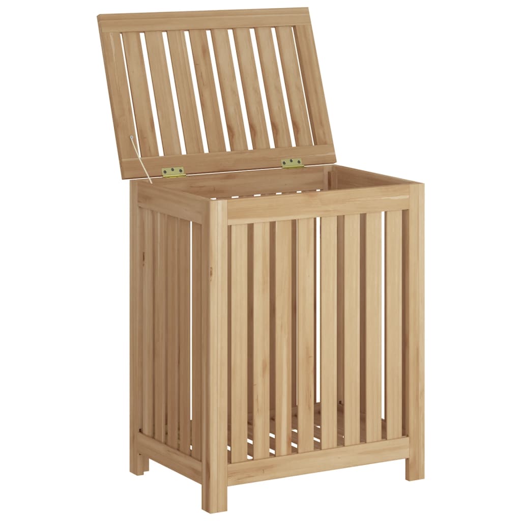 vidaXL Cesto de Ropa Sucia Madera Maciza de Teca Cubo Tapa Dormitorio Colada Dimensiones 35 x 25 x 60 cm, 50 x 35 x 60 cm