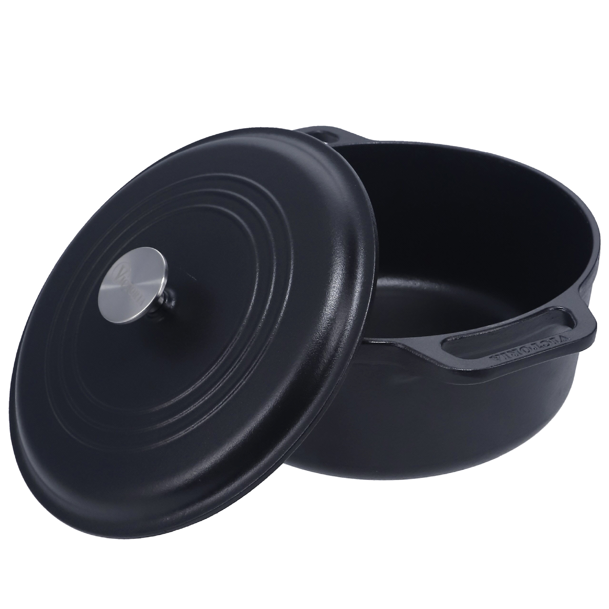 Horno Holandés Inducción Hierro Fundido Curado, Cocotte Curada para Crear Antiadherente Libre de Tóxicos sin PTFE, Apta para Barbacoa, Horno, Vitrocerámica, Gas, Victoria