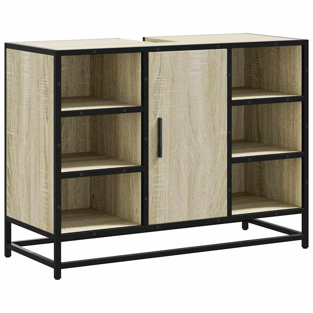 vidaXL Mueble de lavabo para baño roble Sonoma 80x33x60 cm madera de ingeniería
