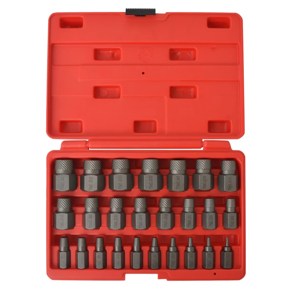 vidaXL Juego de extractores de tornillos de acero 10 piezas