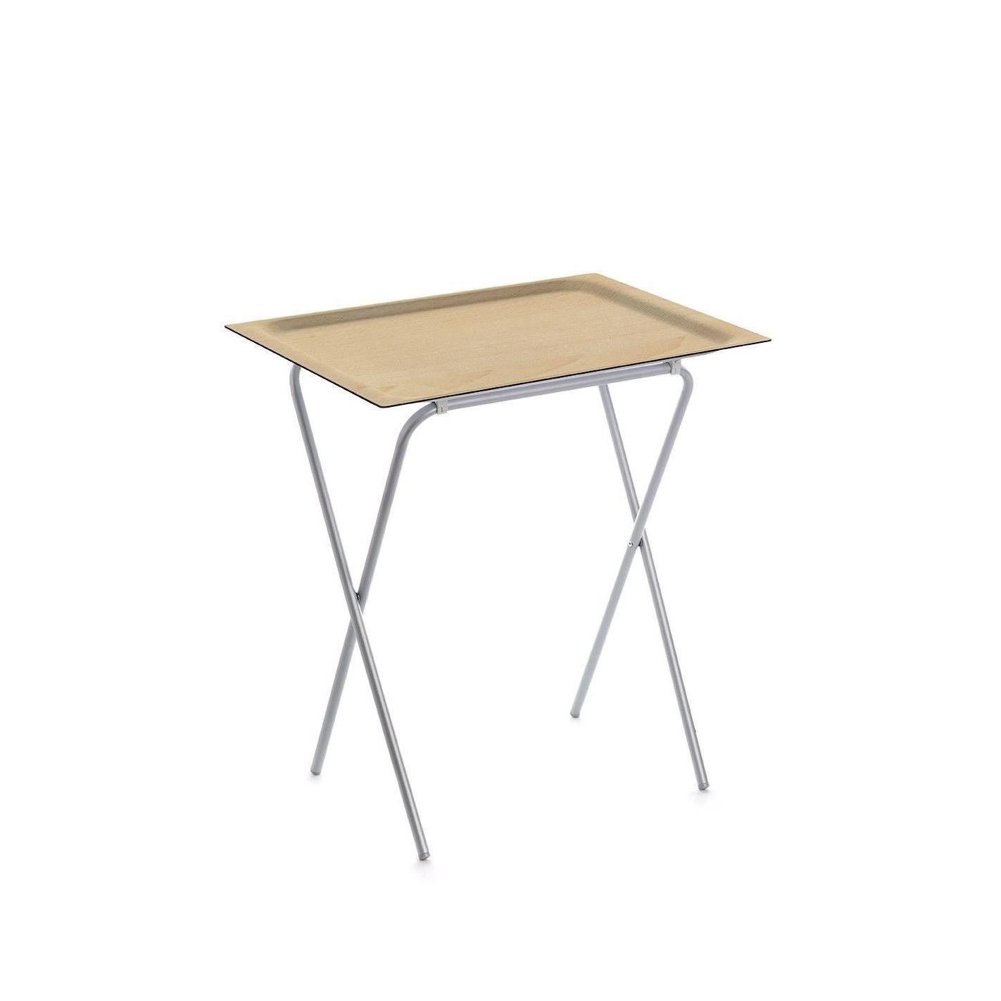 DON HIERRO - Mesa plegable auxiliar ADA con bandeja extraíble para interior y exterior-