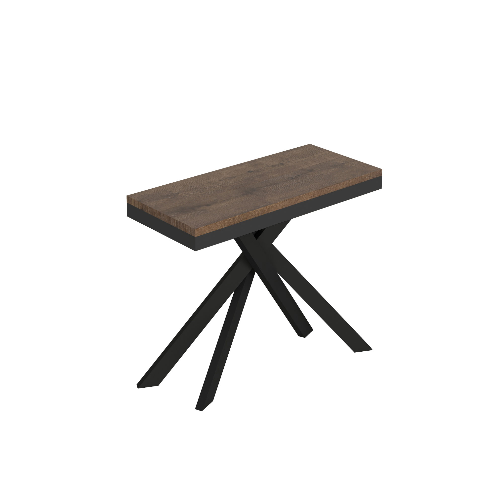 Consola extensible 90x40/196 cm Saki Small Evolution estructura nogal antracita - Itamoby