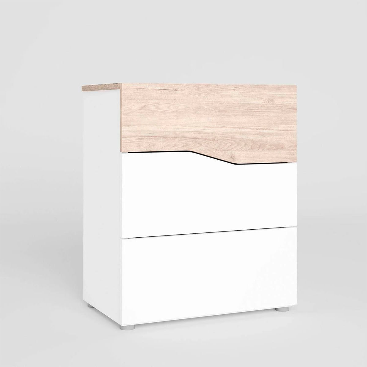 Pack de 2 mesitas de noche Cannes 3 cajones blanco/natural