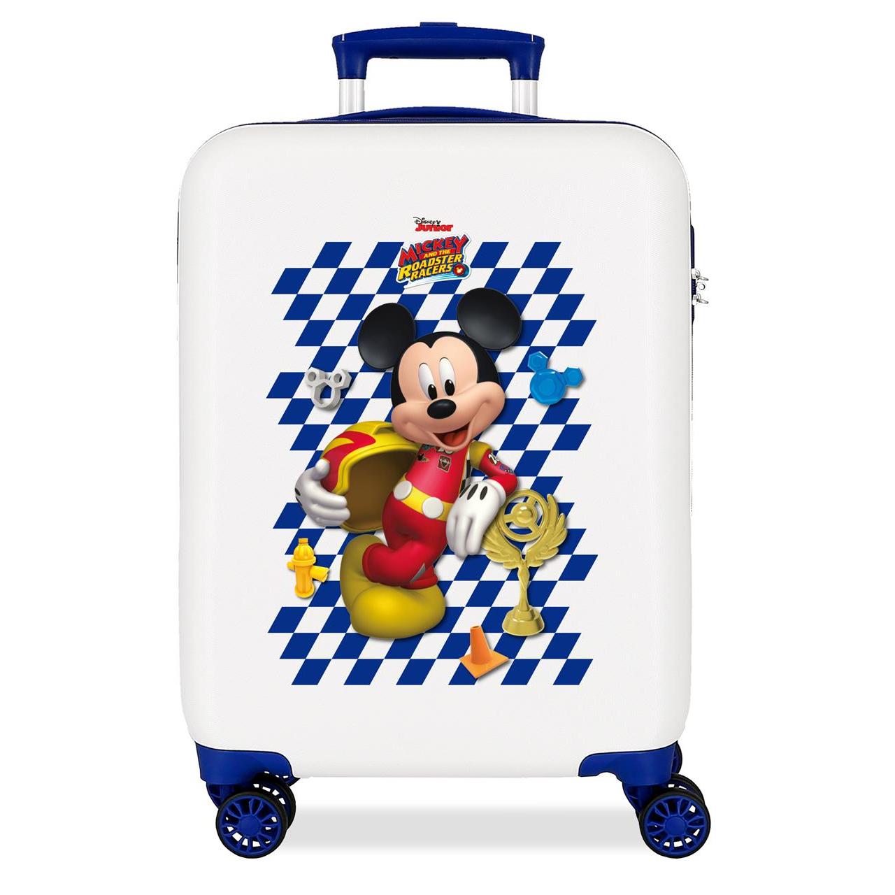 Maleta de cabina Disney Mickey Good mood ABS con capacidad de 40,7L Blanco