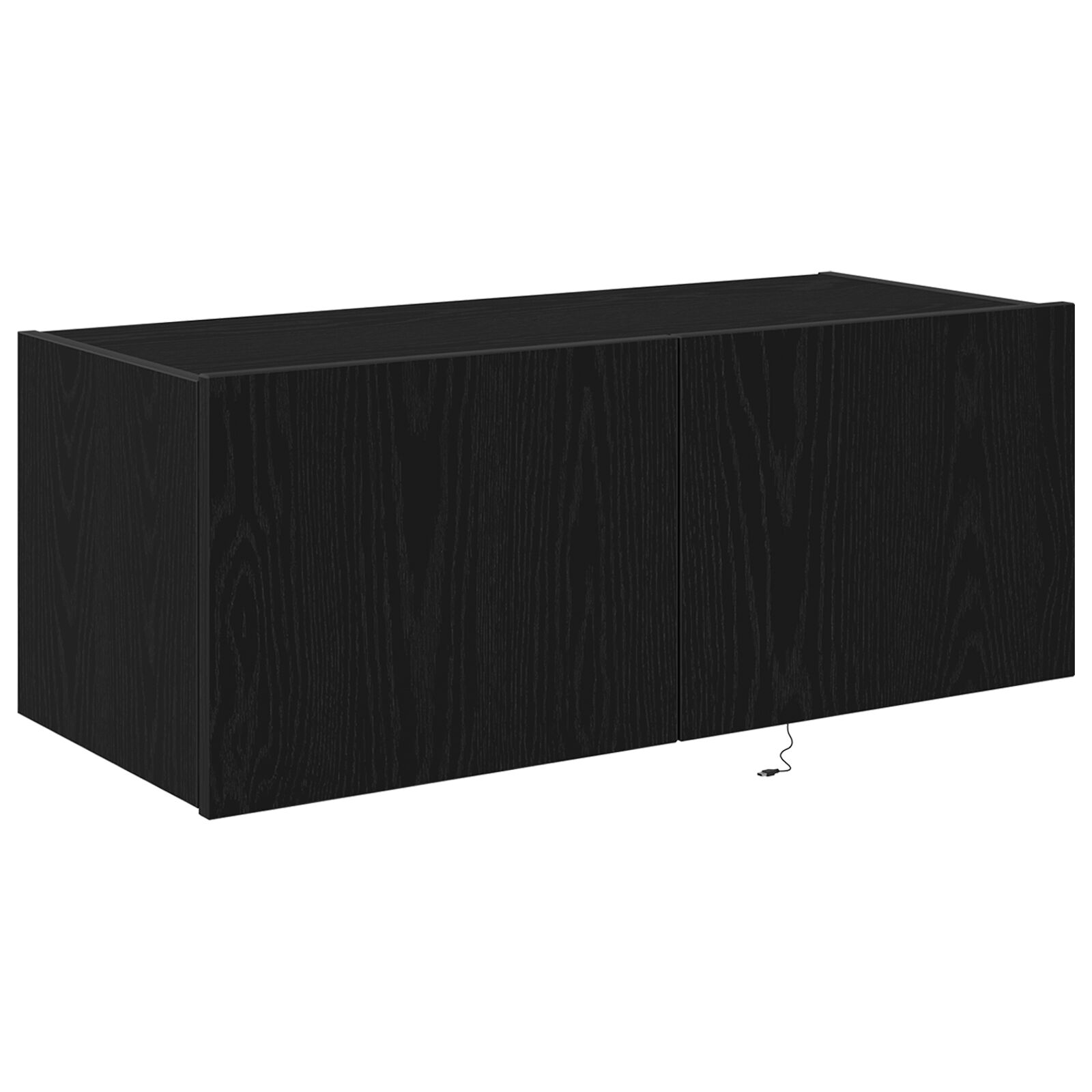 Gabinete de TV vidaXL con luces LED Negro Roble 80x35x31 cm