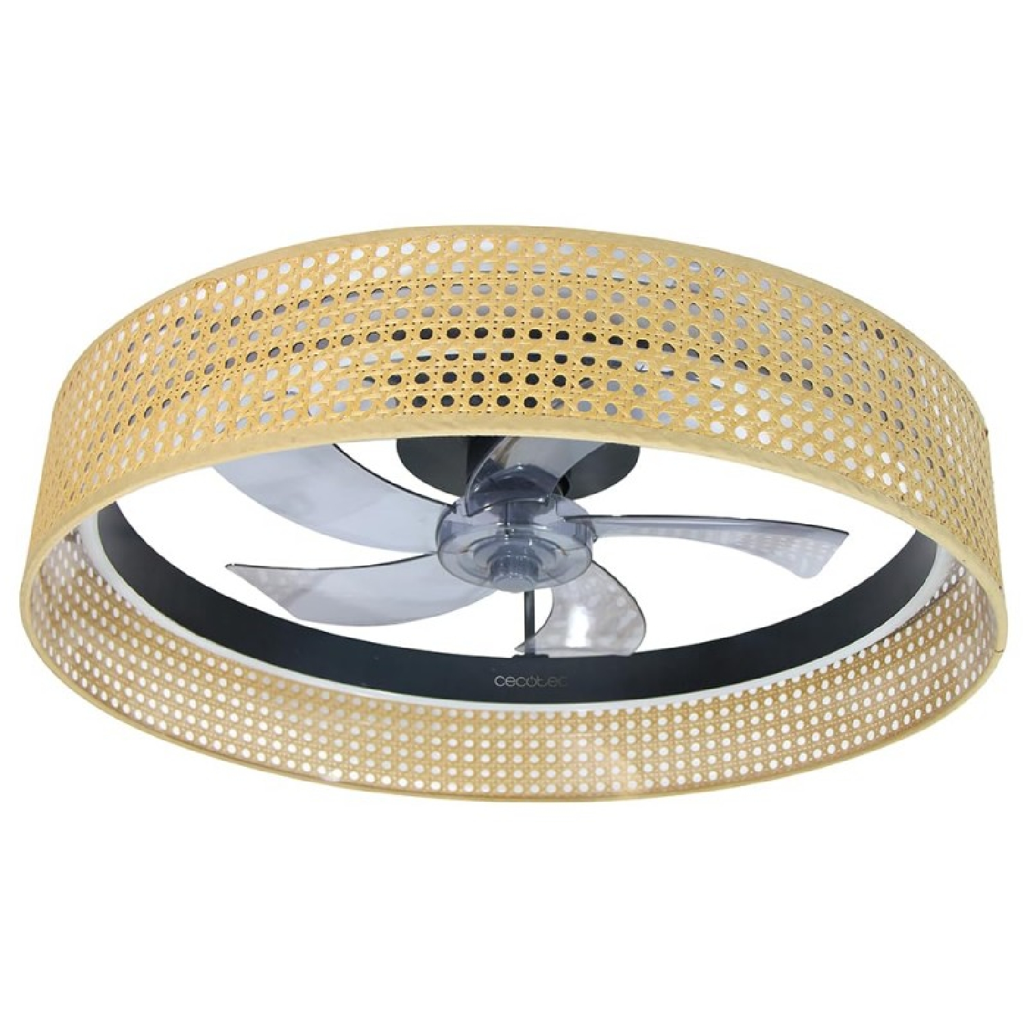 Cecotec Ventilador de Techo con Luz EnergySilence LampAero 600 Beige Design. Motor DC 20W, luz LED, con 5 aspas de 17 pulgadas