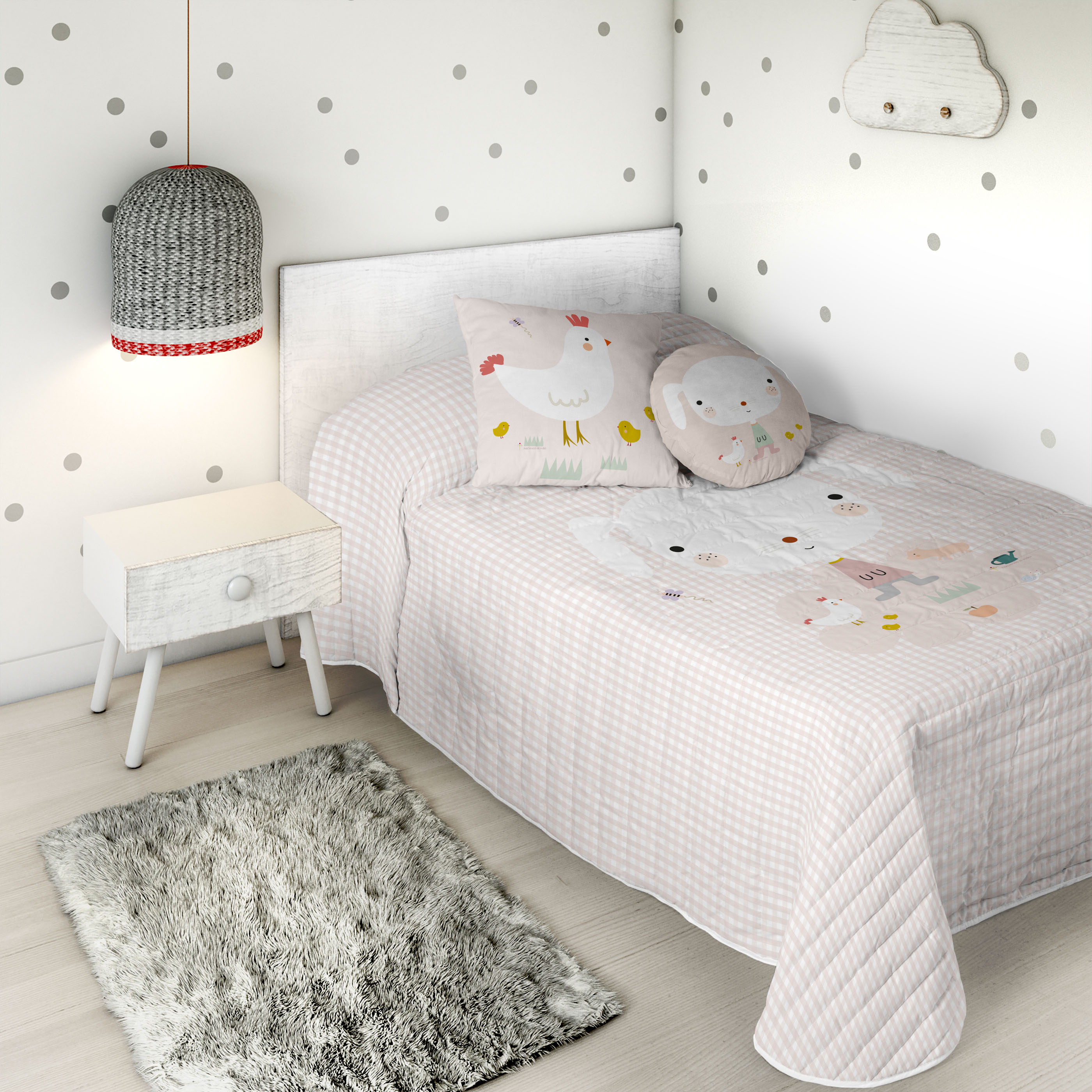 HACIENDO EL INDIO - Colcha Bouti Infantil Estampada 100% Algodón - Relleno 70 gramos -  Cubrecama Ligero Acolchado - Ideal para Primavera y Verano - Disponible para Cama 90/105 cm - Fabricada en España
