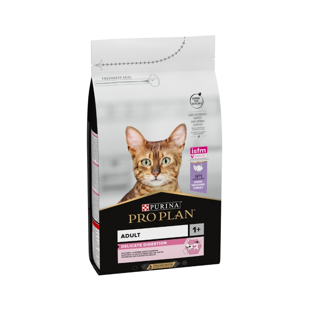 Purina Pro Plan – Pienso para gatos adultos Purina Pro Plan Delicate Digestion pavo 1,5 kg.