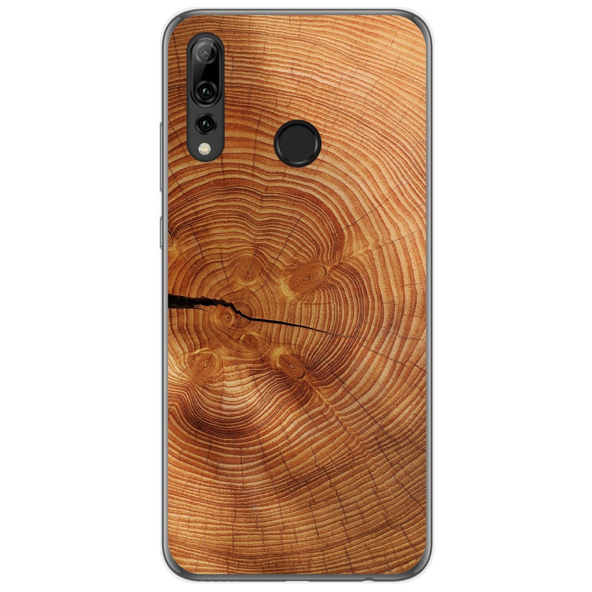 Tumundosmartphone Funda Gel Tpu para Huawei P Smart Plus 2019 diseño Madera 04 Dibujos