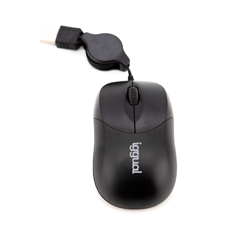 Iggual ratón retráctil com-basic-800dpi negro