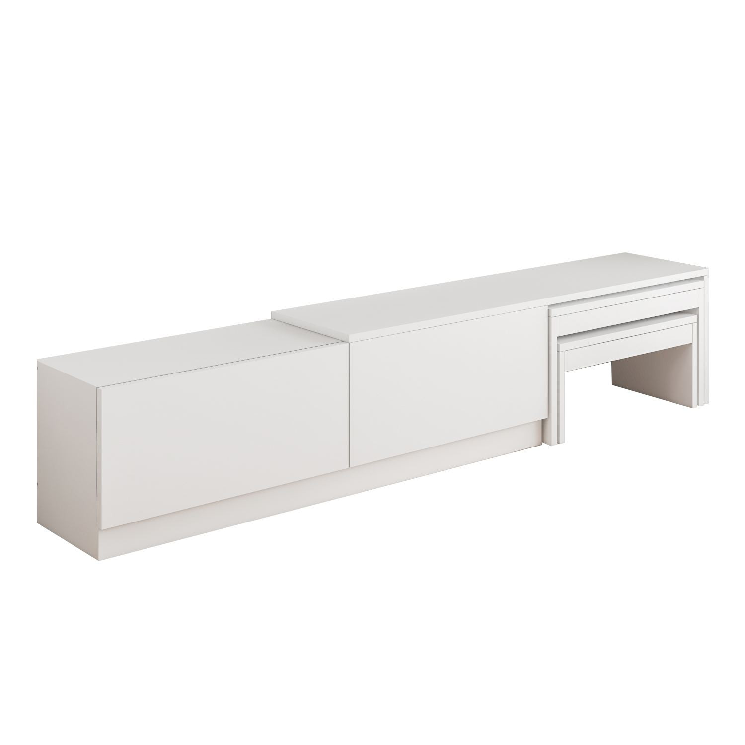 Habitat y Jardin - Soporte de TV de madera "Nest" - 180 x 30 x 36 cm - Blanco