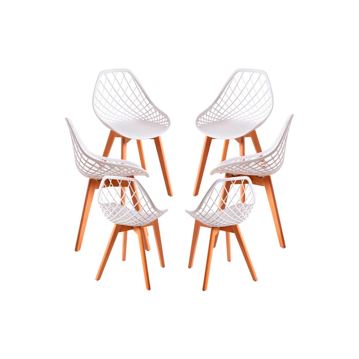Regalos Miguel - Packs Sillas Comedor - Pack 6 Sillas Deli - Blanco