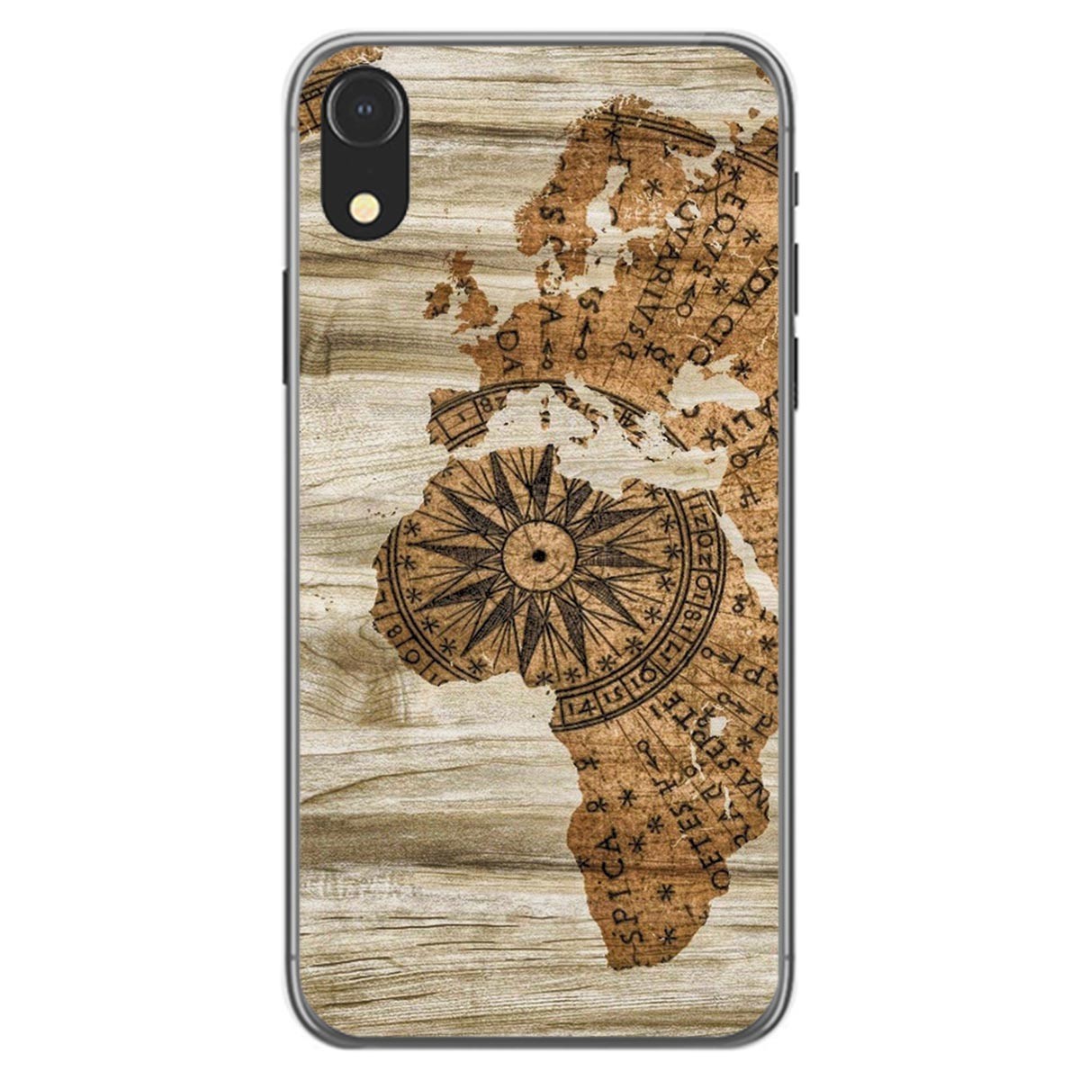 Tumundosmartphone Funda Gel Tpu para Iphone Xr diseño Madera 07 Dibujos