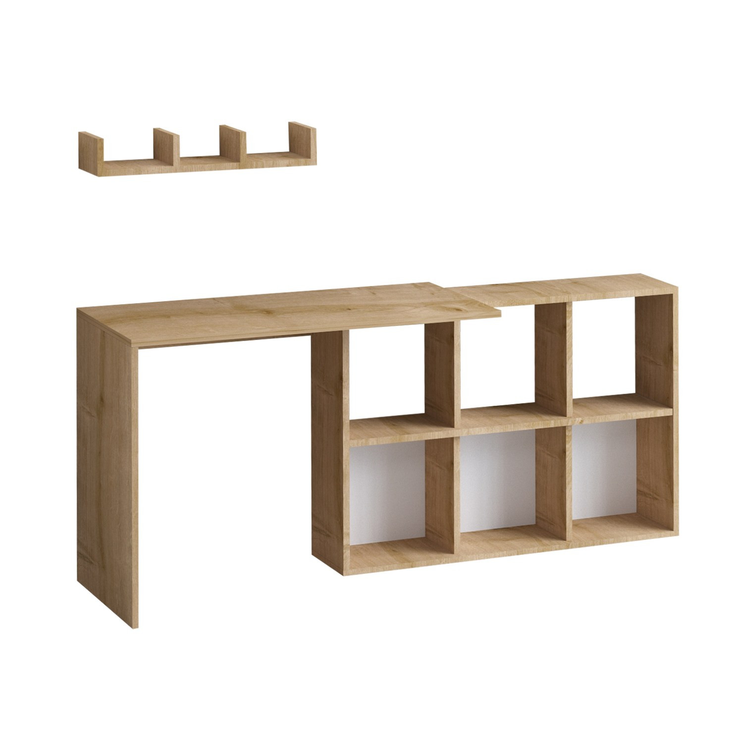 Habitat y Jardin - Escritorio de madera "Blake" 74 x 45 x 145 cm - Roble