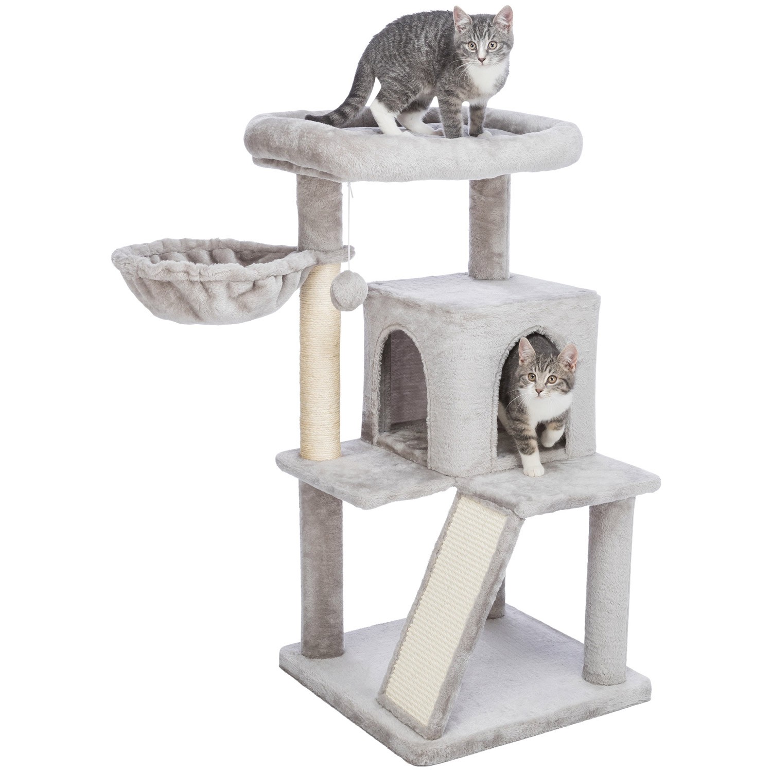 Trixie Rascador para Gatos Junior Pepito Gris con Cueva y Hamaca
