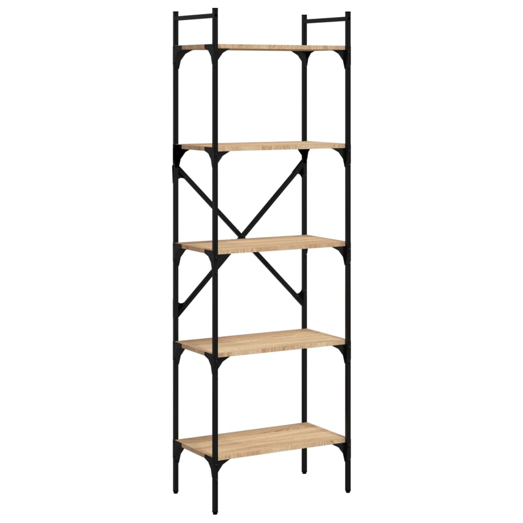 Vidaxl Librería de 5 Estantes Madera 56x31,5x174 Cm Negro