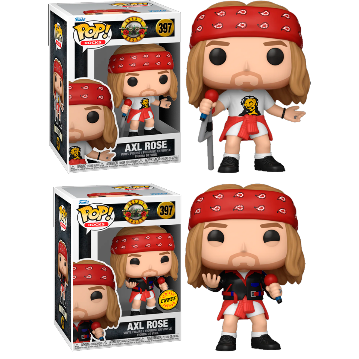 Funko Pack 2 funko Axl Rose Chase Edition y Regular 1980 Guns and Roses   Funko Pop
