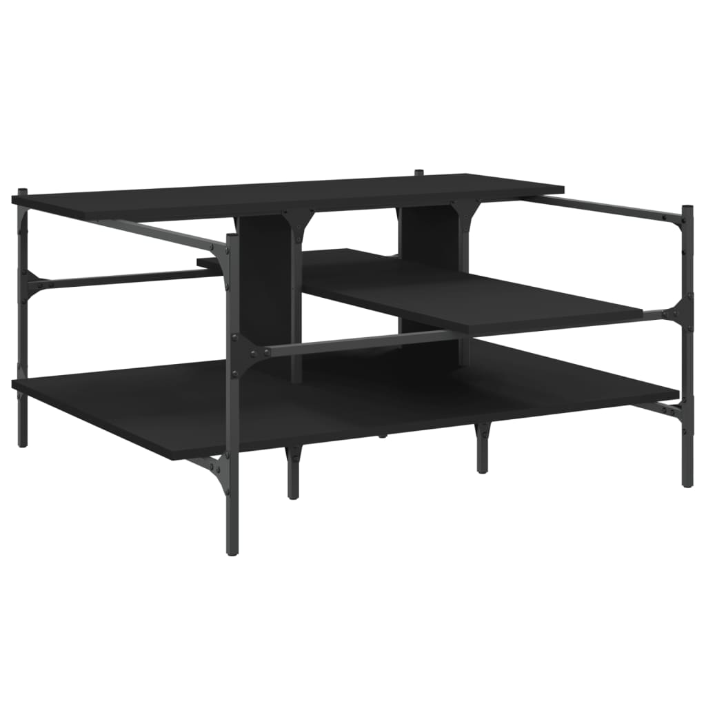 Vidaxl Mesa de Centro Madera de Ingeniería 100x100x48,5 Cm Negro