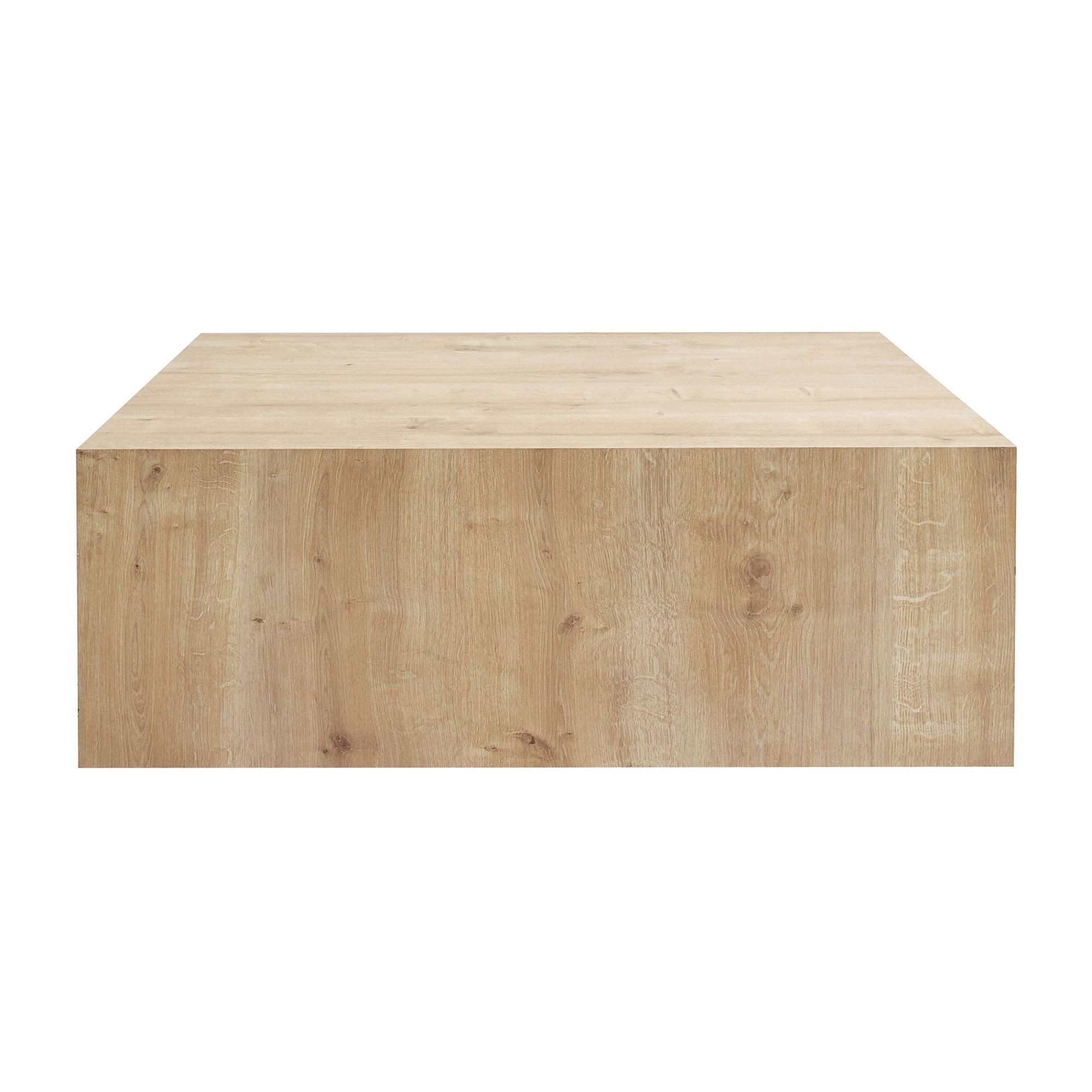 Habitat y Jardin - Mesa baja de MDF "Prizma" - 90 x 90 x 35 cm - Roble zafiro