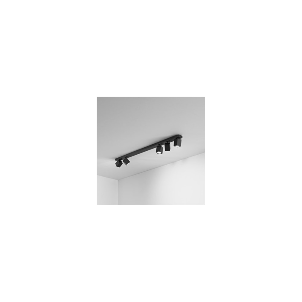 Lámpara de pared LED ODDY orientable cuadrada negra 5xGu10 Perenz