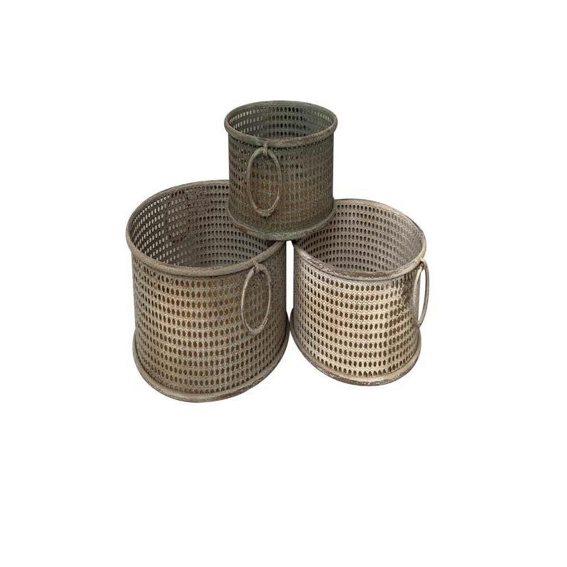 CESTA SET 3 METAL 43X42X17 ENVEJECIDO MULTICOLOR FIJALO MC206187