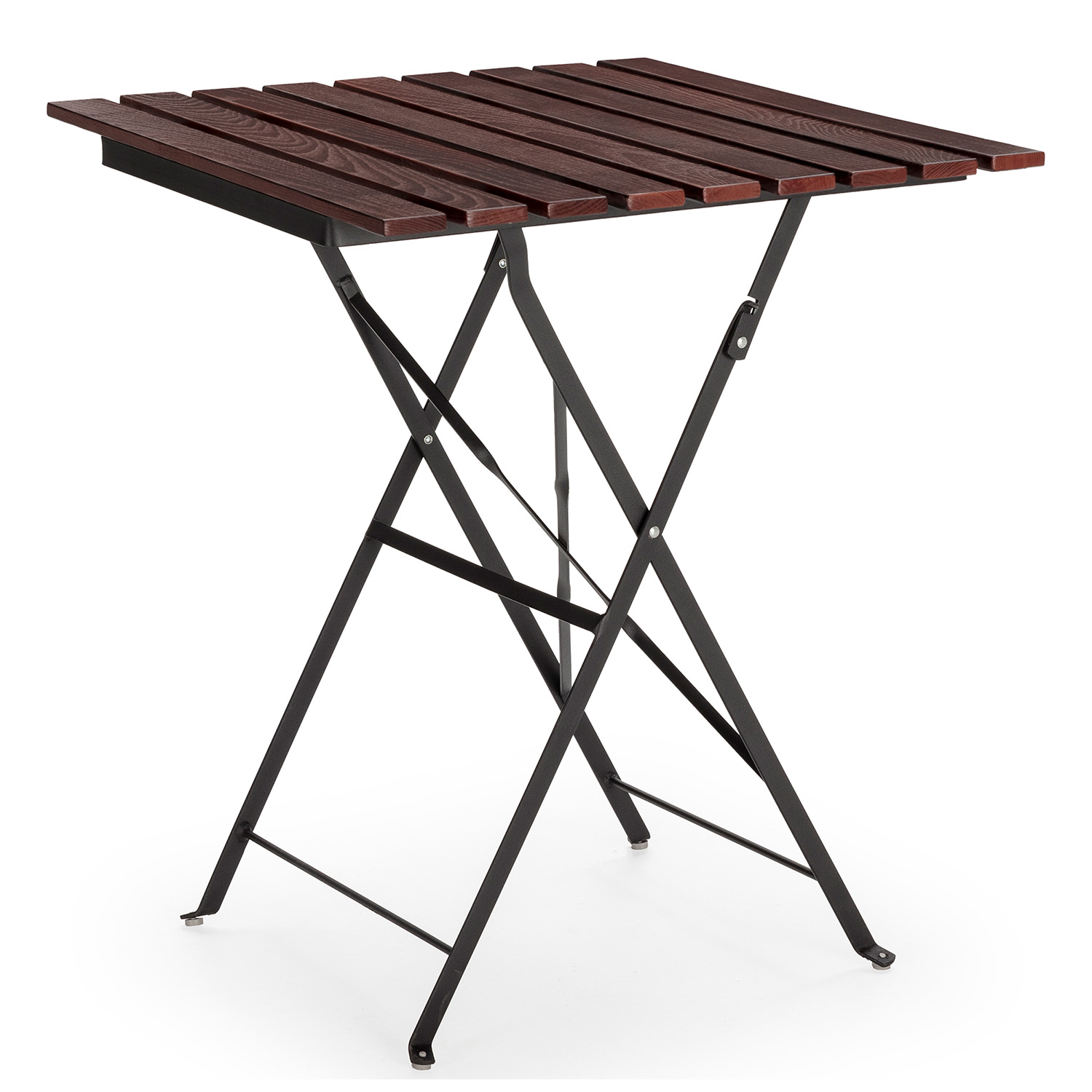 VS Venta-Stock Mesa de Jardín Plegable Agata de Madera y Metal Negro
