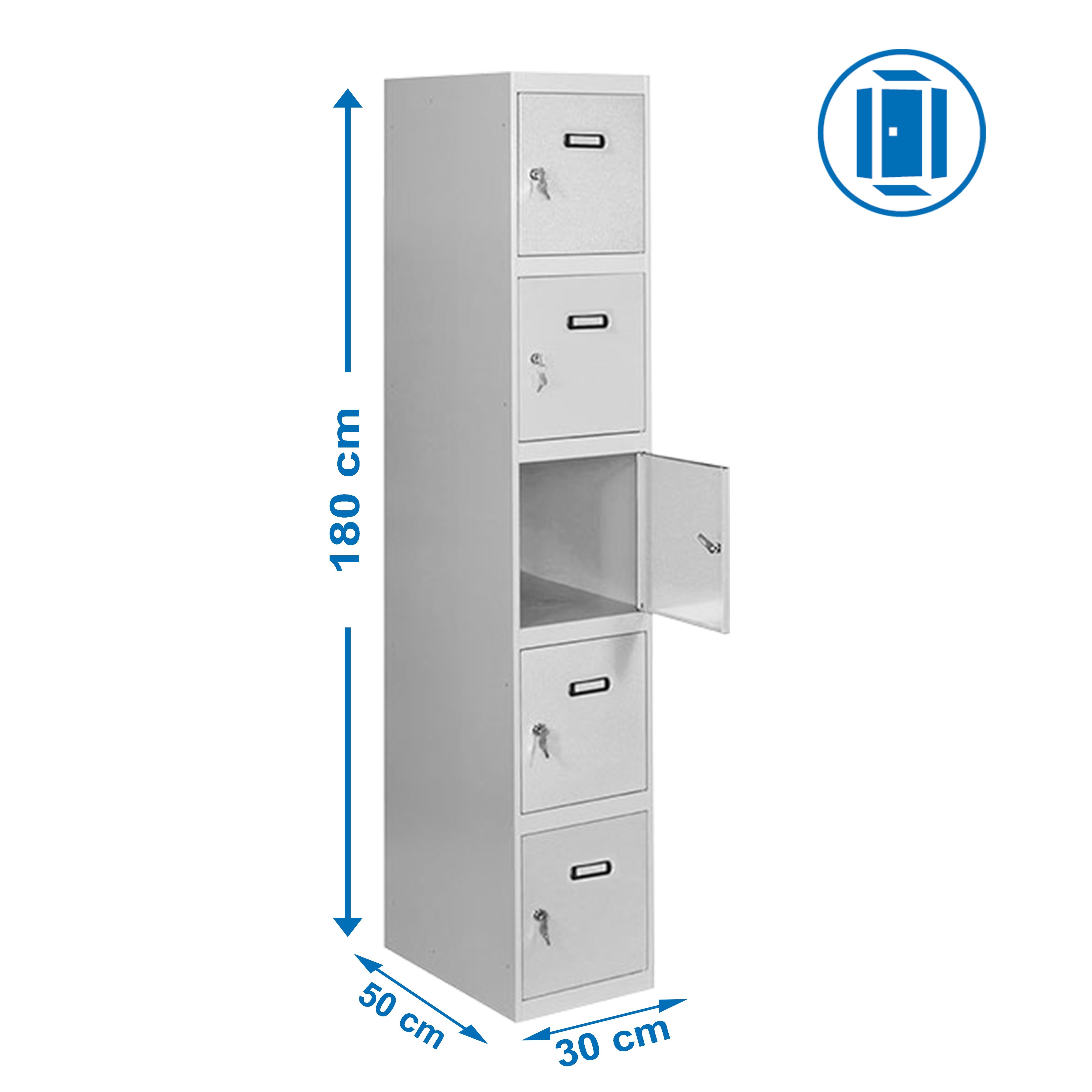 Estantería SIMONRACK Simonlocker prof.dism.5 puerta 1/5 300 in gris