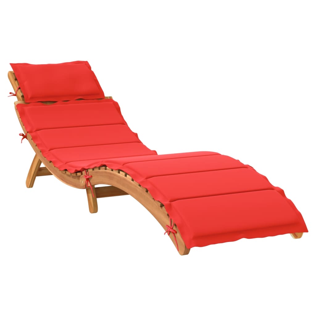 Vidaxl Tumbona con Cojín de Madera Maciza de Acacia Marrón