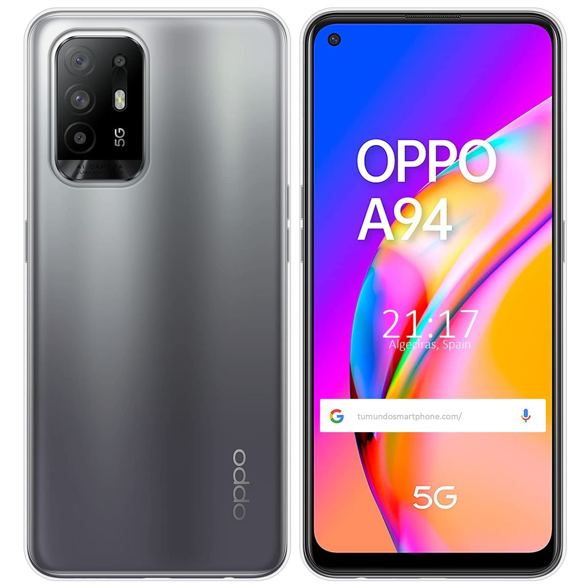 Tumundosmartphone Funda Silicona Gel TPU Transparente para Oppo A94 5G