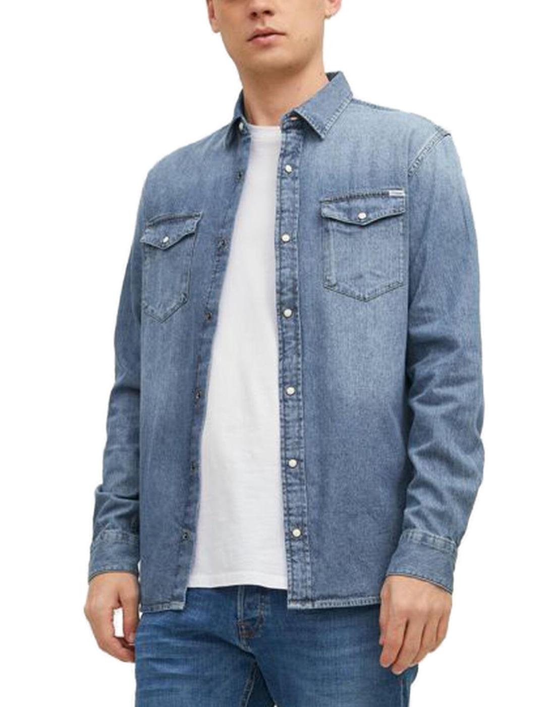 Camisa Jack&Jones Sheridan Noos Denim Hombre Azul Claro Corte Slim