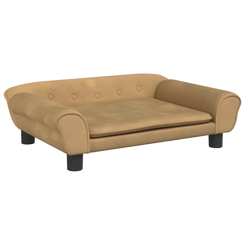 vidaXL Cama para perros de terciopelo marrón 70x48x22 cm