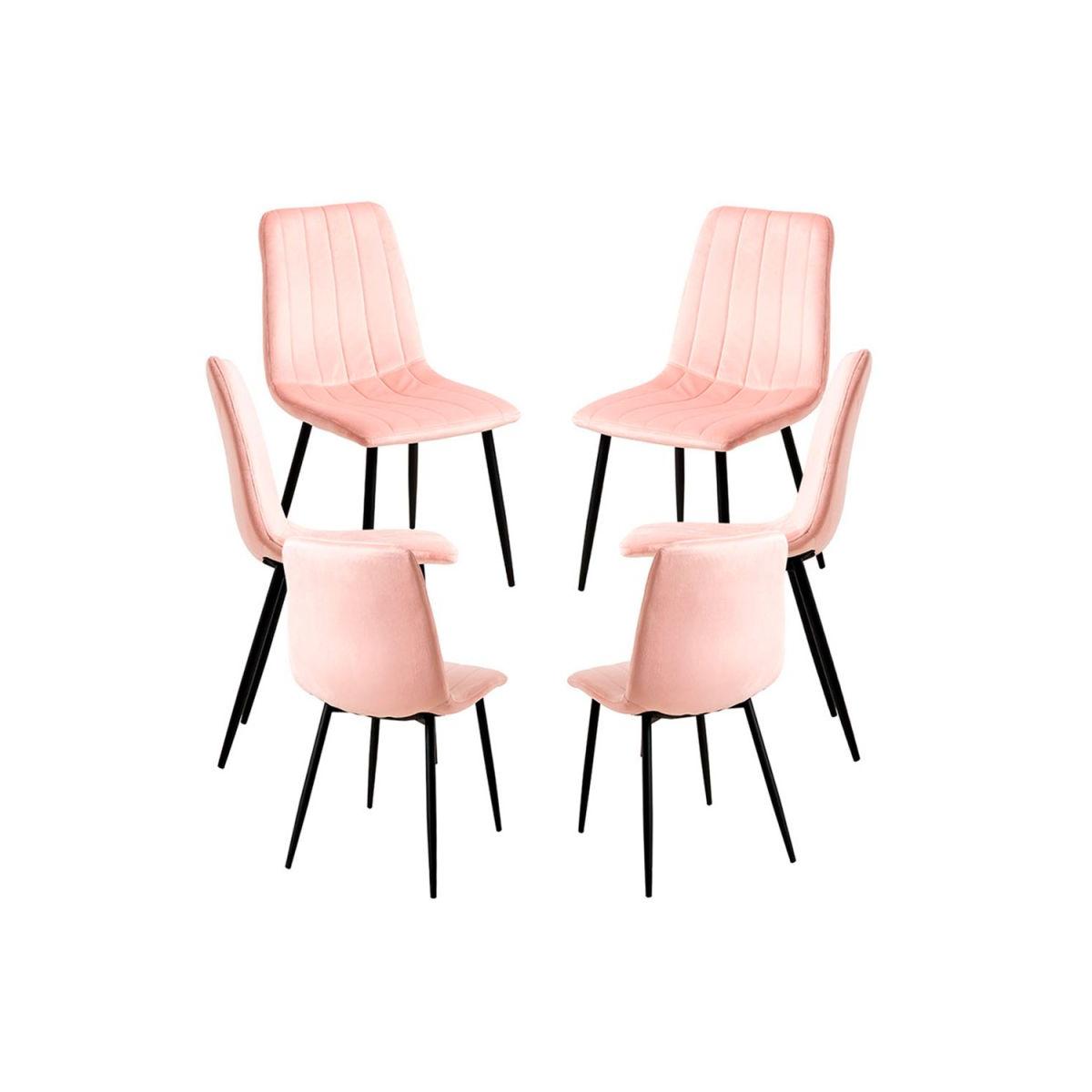 Regalos Miguel - Packs Sillas Comedor - Pack 6 Sillas Liny Terciopelo - Rosa