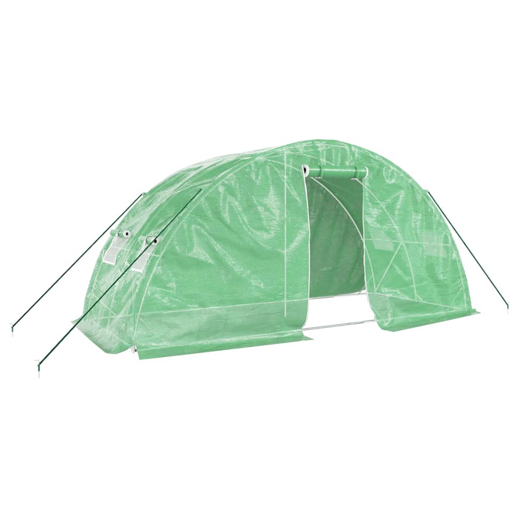 vidaXL Invernadero con estructura de acero 10 m² 5x2x2,3 m Color Blanco,  Verde, y mas