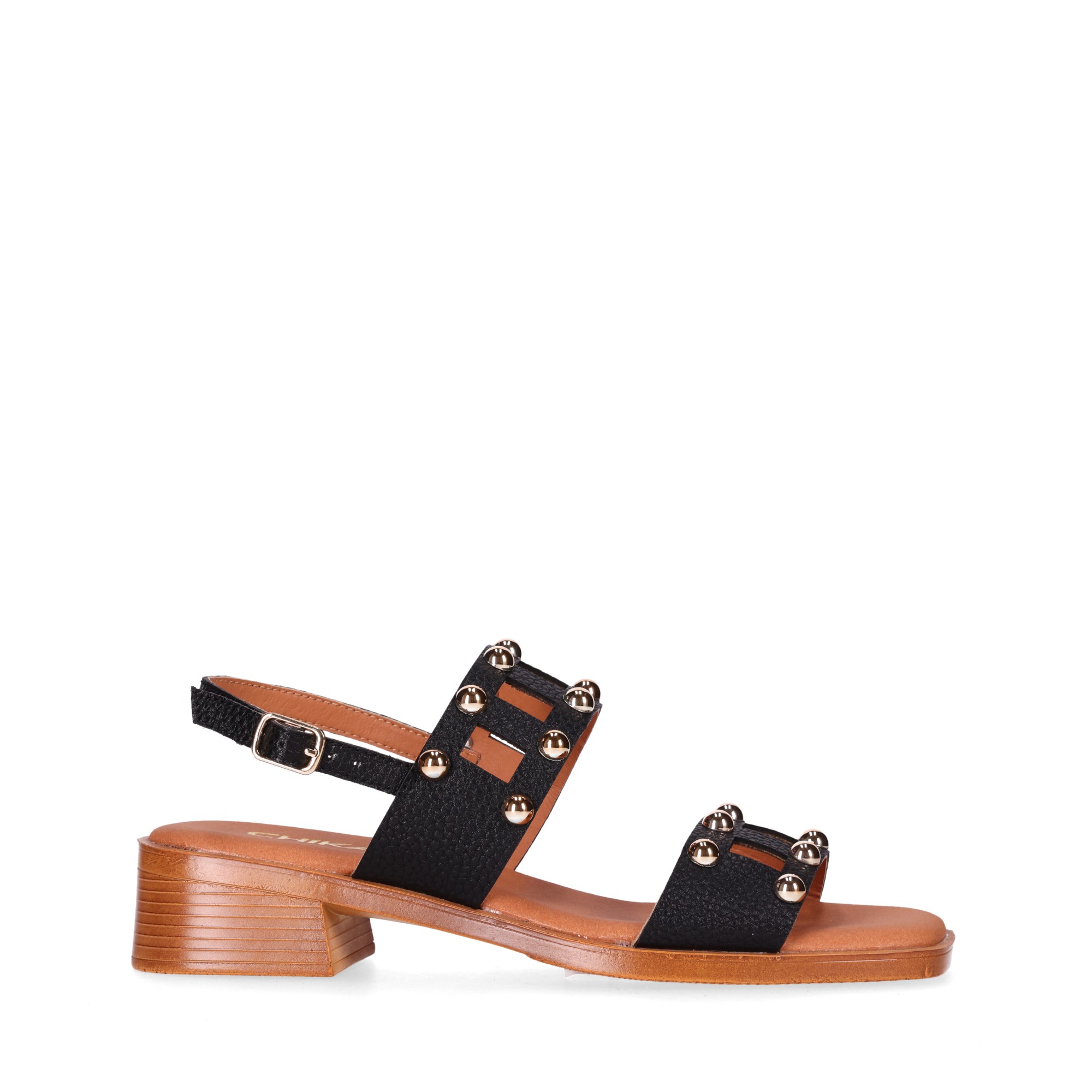 Chika10 Leather BINKA 13 Sandalia de TacÃ³n Negro/Black