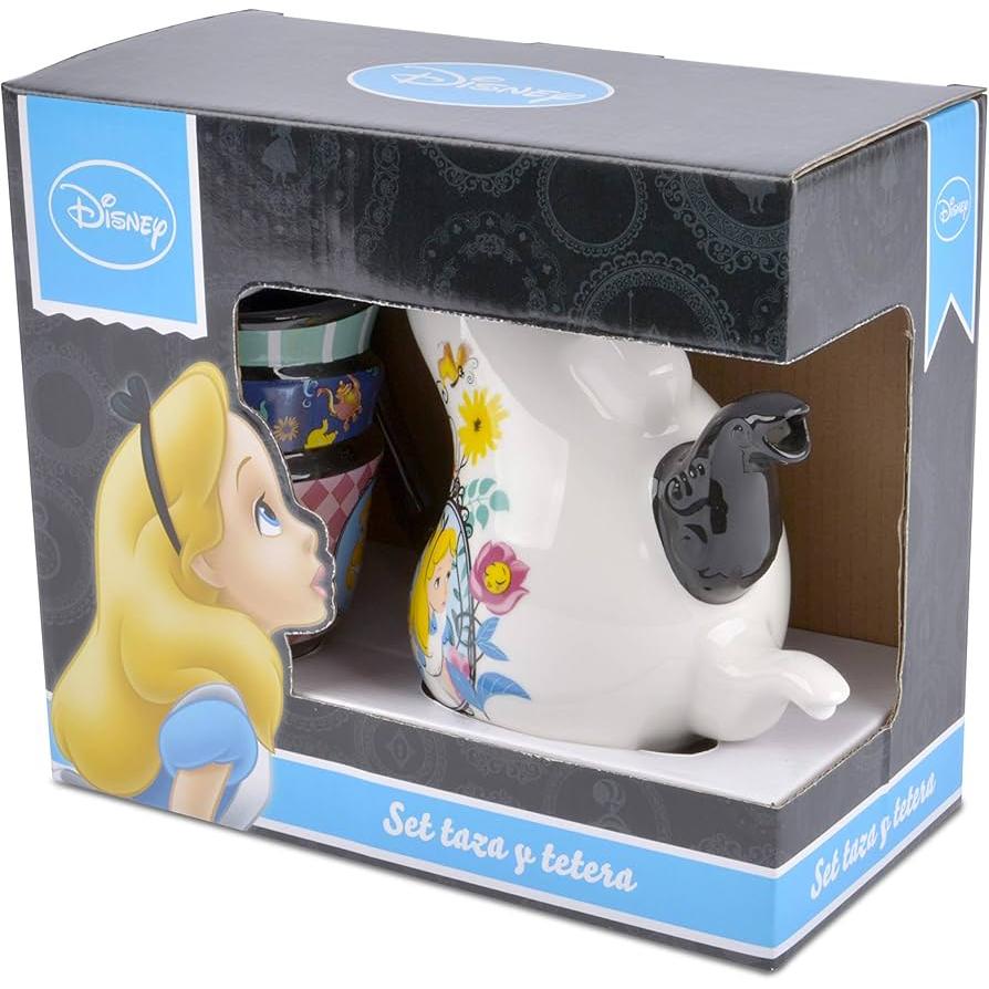 Taza de cerámica de alta calidad con diseño de Alicia en el País de las Maravillas, capacidad 330 ml, acabado brillante y asa ergonómica para café, té o chocolate