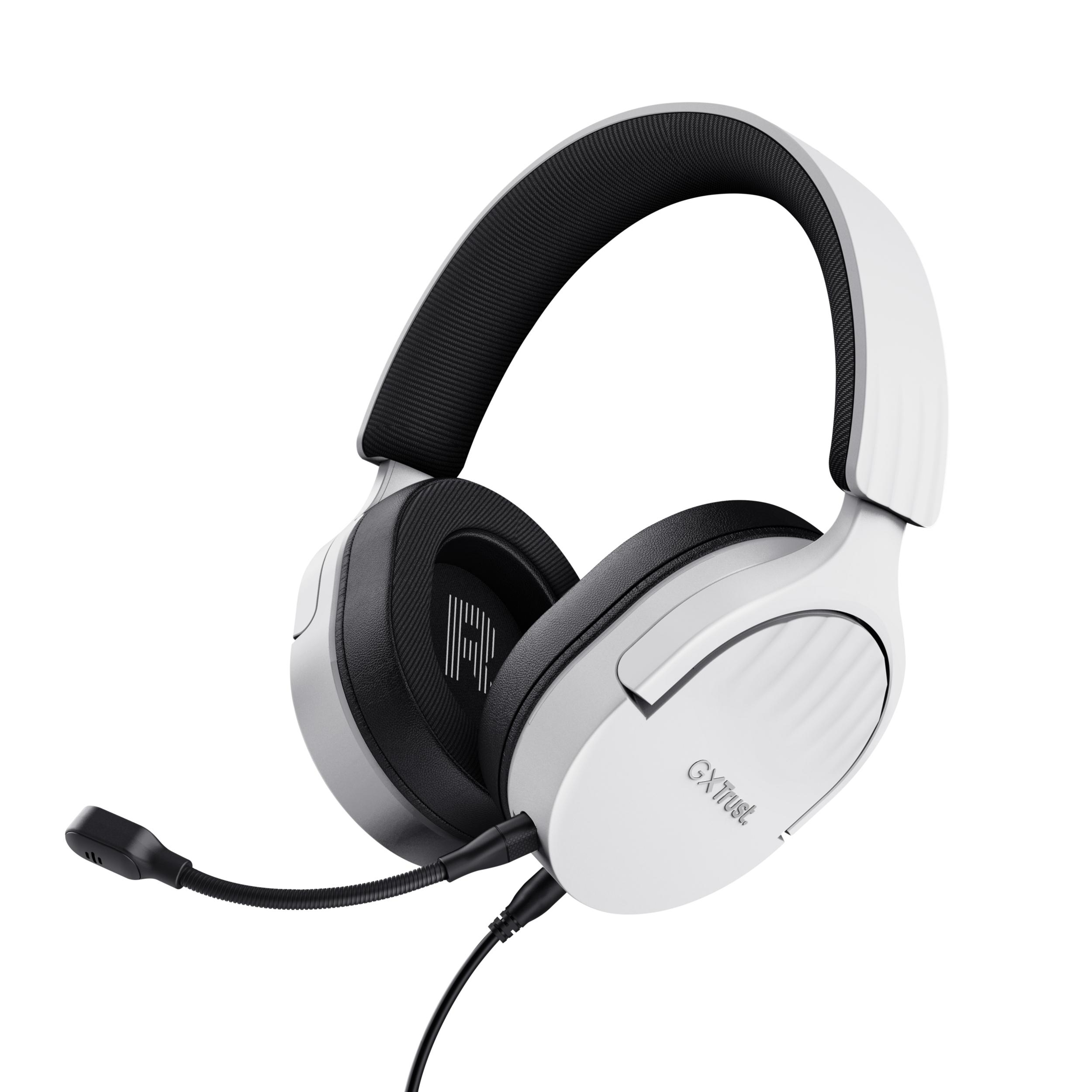 Trust gxt 489w fayzo wired headphones headband game black, white