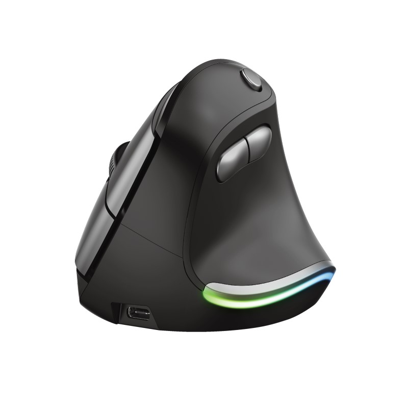 Mouse inalambrico trust bayo ergonomic optico 800-2400dpi cable usb c receptor micro-usb  24110