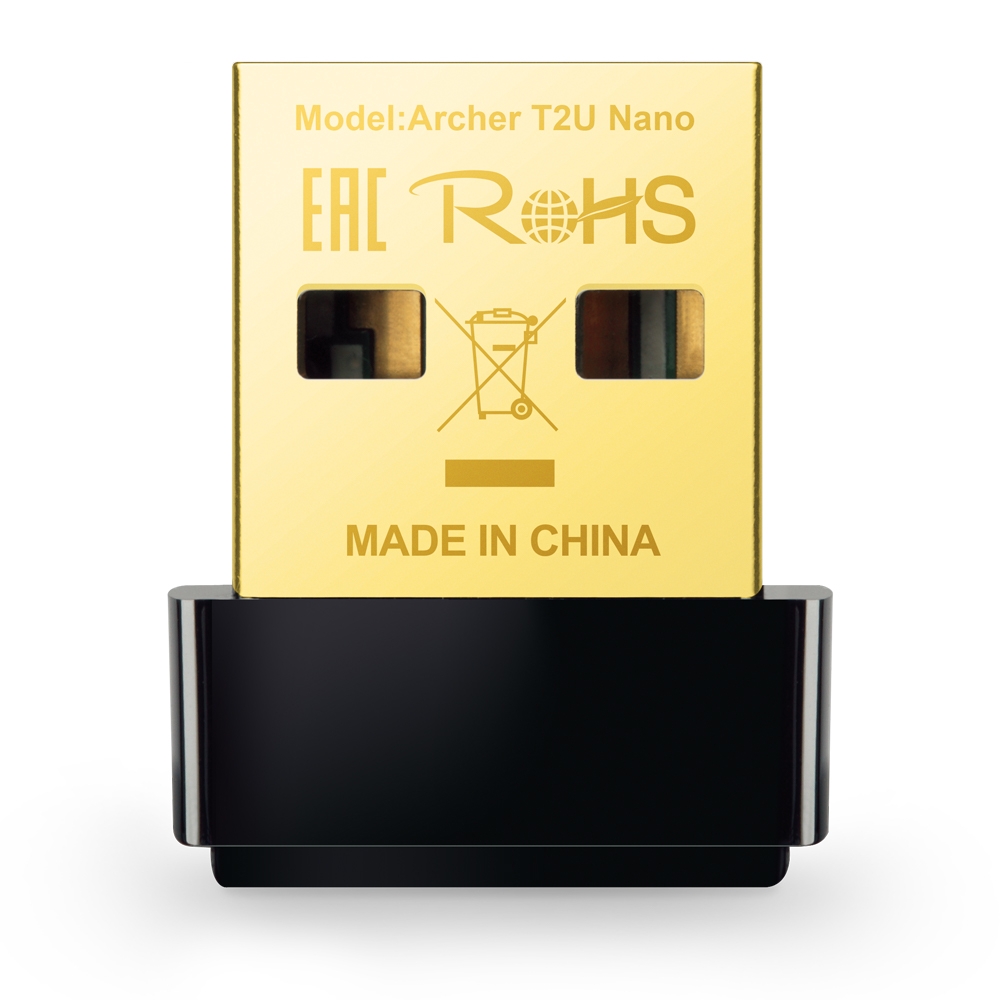 TP-LINK Archer T2U Nano, Adaptador WiFi USB, velocidad ultra-rápida de doble banda AC 600Mbps 2.4GHz / 5GHz, soporta Windows 10