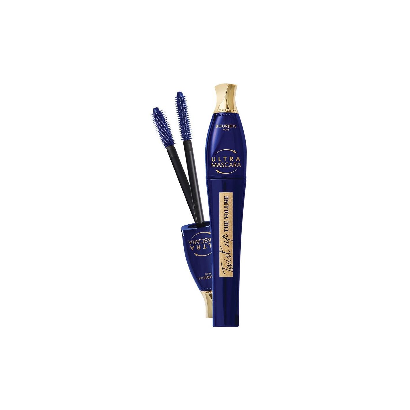 Bourjois - Máscara de pestañas Twist Up the Volume BLUE con cepillo de doble posición para longitud y volumen extremo, fórmula ultra pigmentada con colágeno y queratina, larga duración y protección capilar