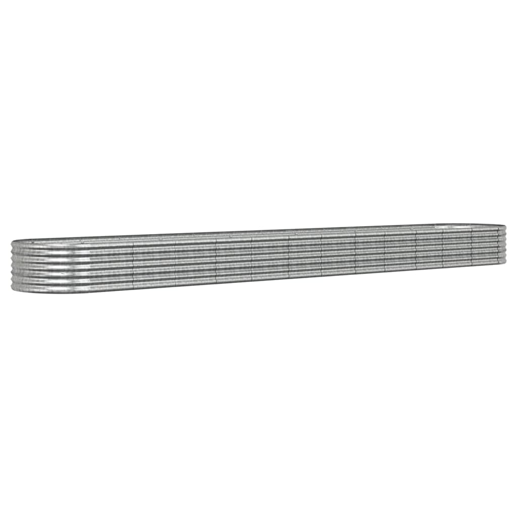 vidaXL Jardinera arriate acero galvanizado plata 512x80x36 cm