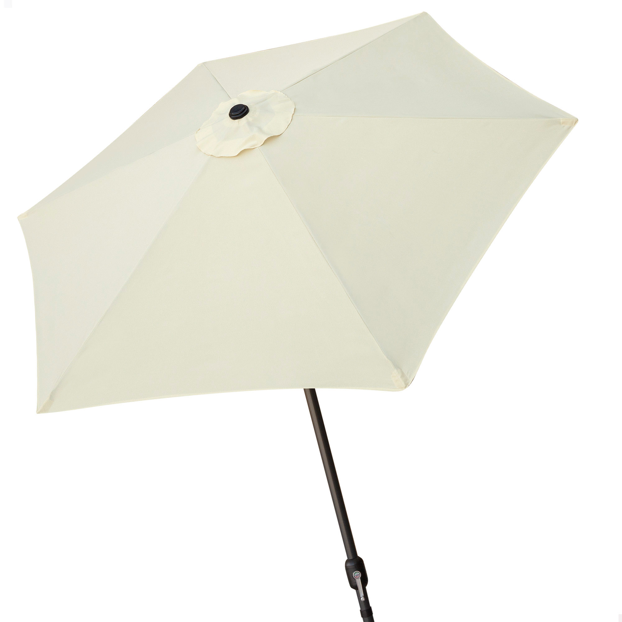 Aktive - Sombrilla jardín Ø300 cm o Ø270 cm, sombrilla grande antiviento, hexagonal, poliéster reforzado 160 gr con protección UV50, estructura aluminio, 6 varillas, mástil Ø48 mm, sistema manivela, resistente, ventilación superior, parasol terraza
