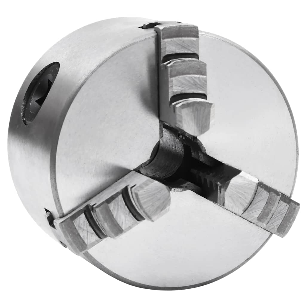 vidaXL Mandril de Torno Autocentrante de 3 Mordazas Acero Bricolaje Dimensiones 80 mm, 100 mm, 125 mm