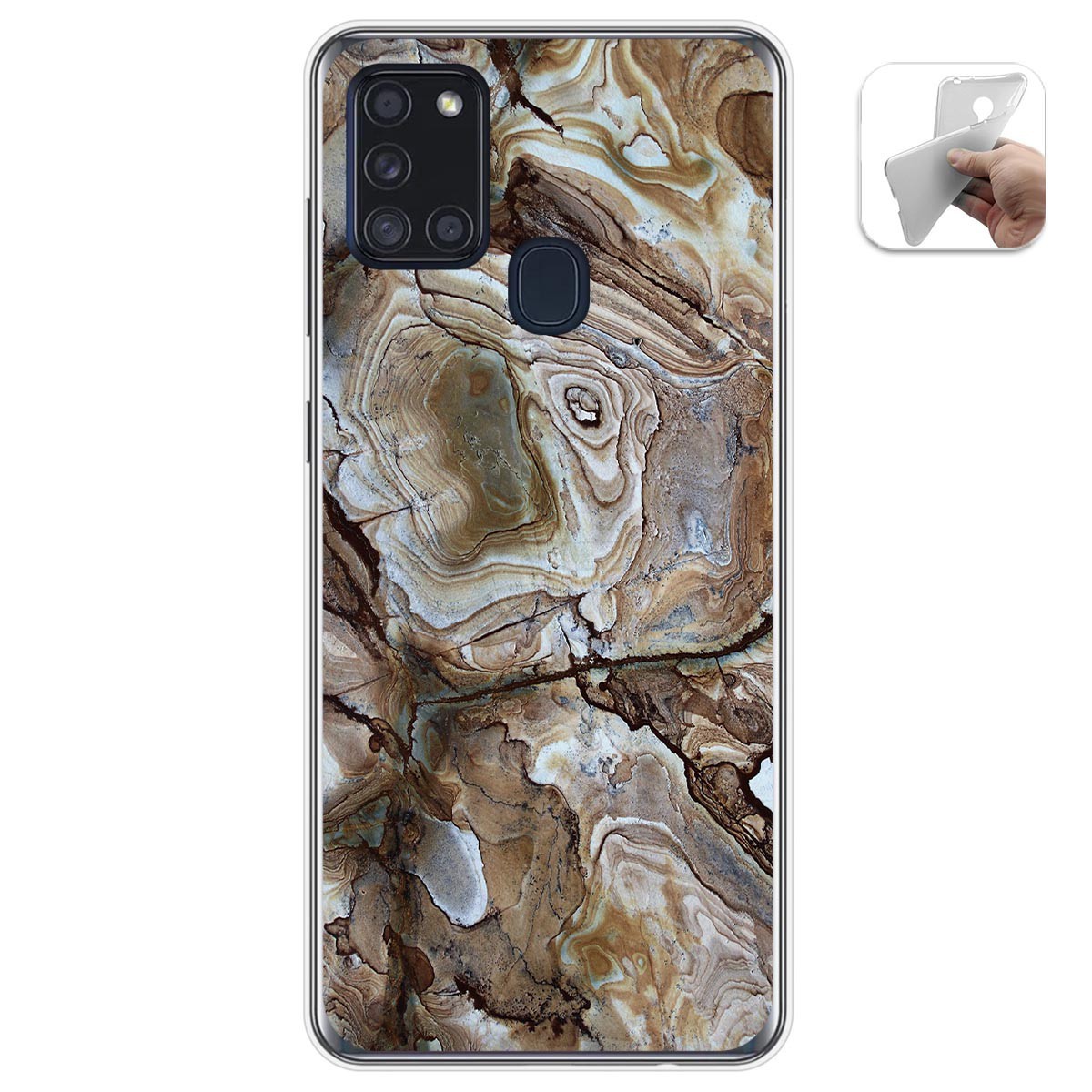 Tumundosmartphone Funda Gel Tpu para Samsung Galaxy A21s diseño Mármol 14 Dibujos
