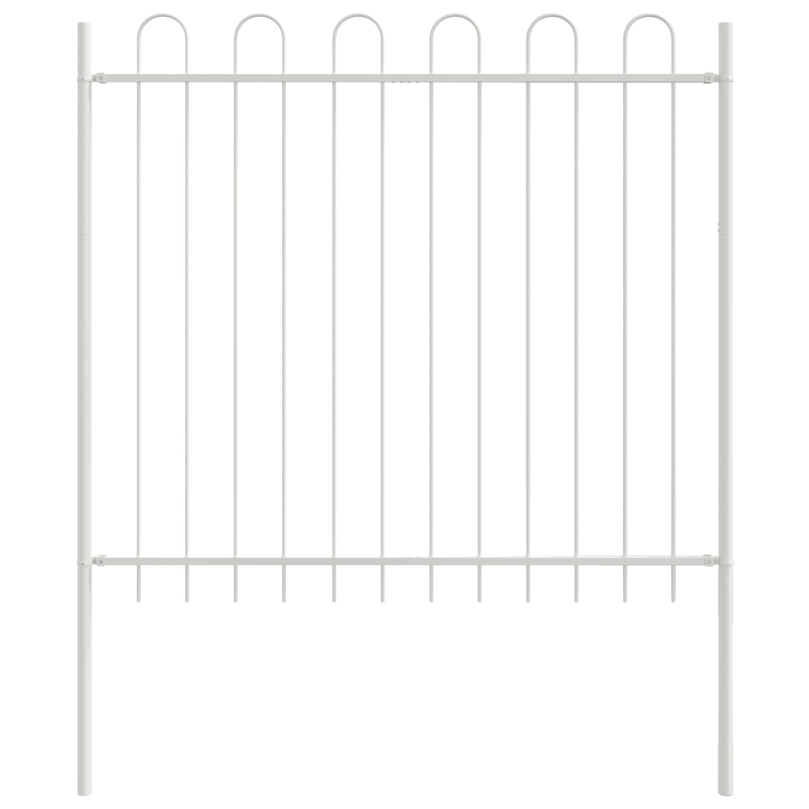 vidaXL Valla de Jardín con Parte Superior en Forma de Arco Blanca 3,4x1,5 m de Acero