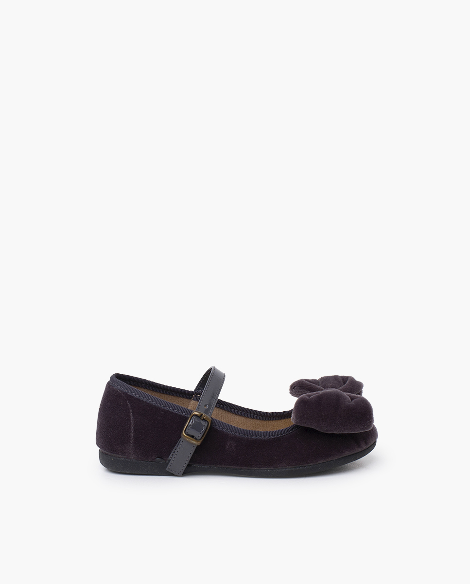 Pisamonas Mercedita terciopelo lazo grande tira charol