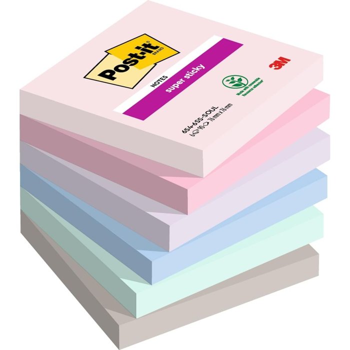 POST-IT NOTA SUPER ADHESIVA POST-IT 76X76MM 6X90H SOUL PERMANENTE 8x8x6 Cms.