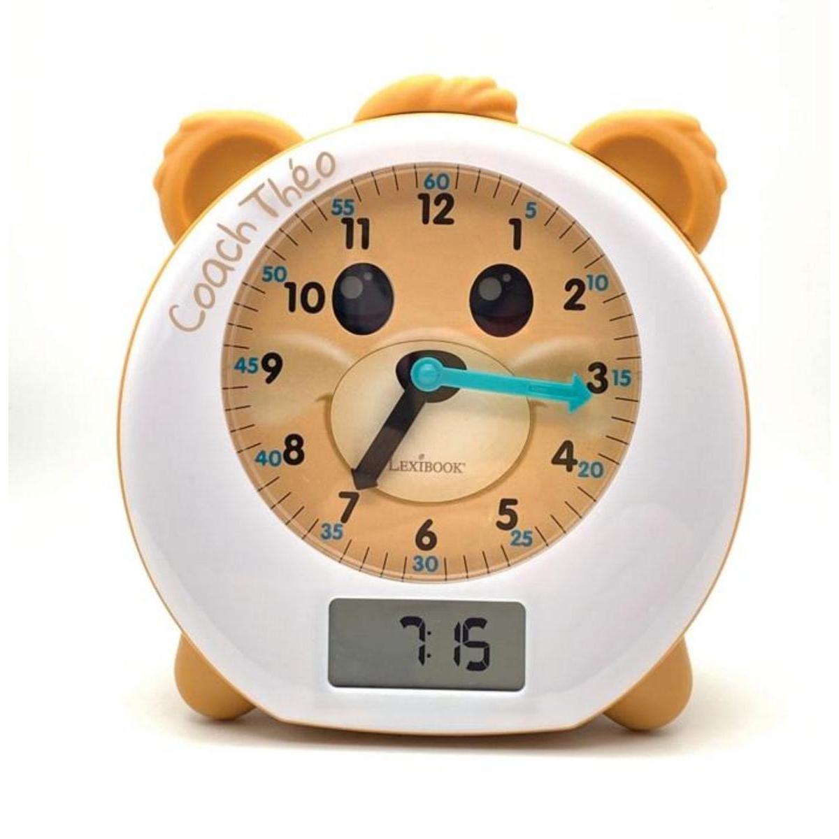 LEXIBOOK - THEO, Mi Reloj Despertador educativo entrenador del sueño con función de cuentacuentos y luces