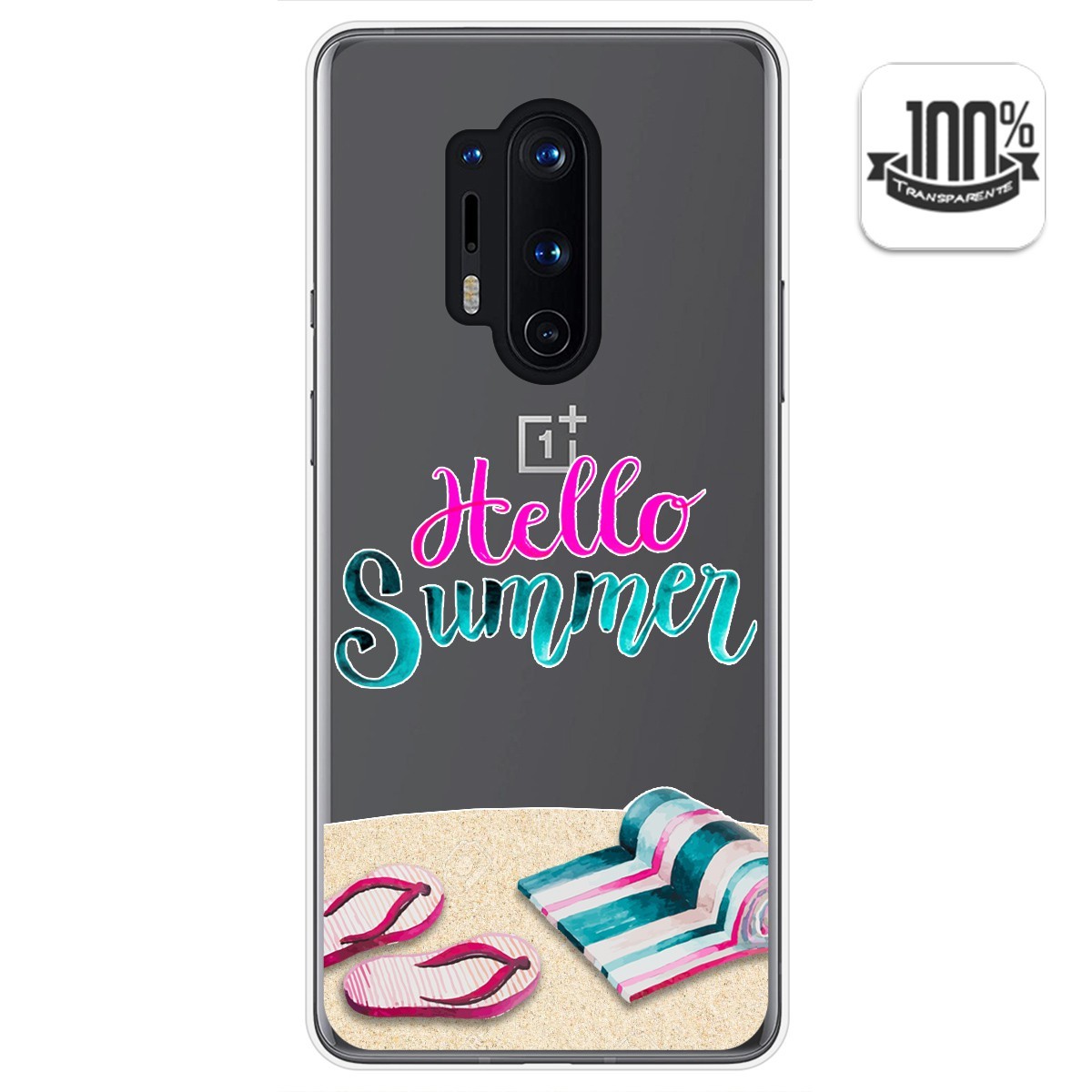 Tumundosmartphone Funda Gel Transparente para Oneplus 8 Pro diseño Summer Dibujos